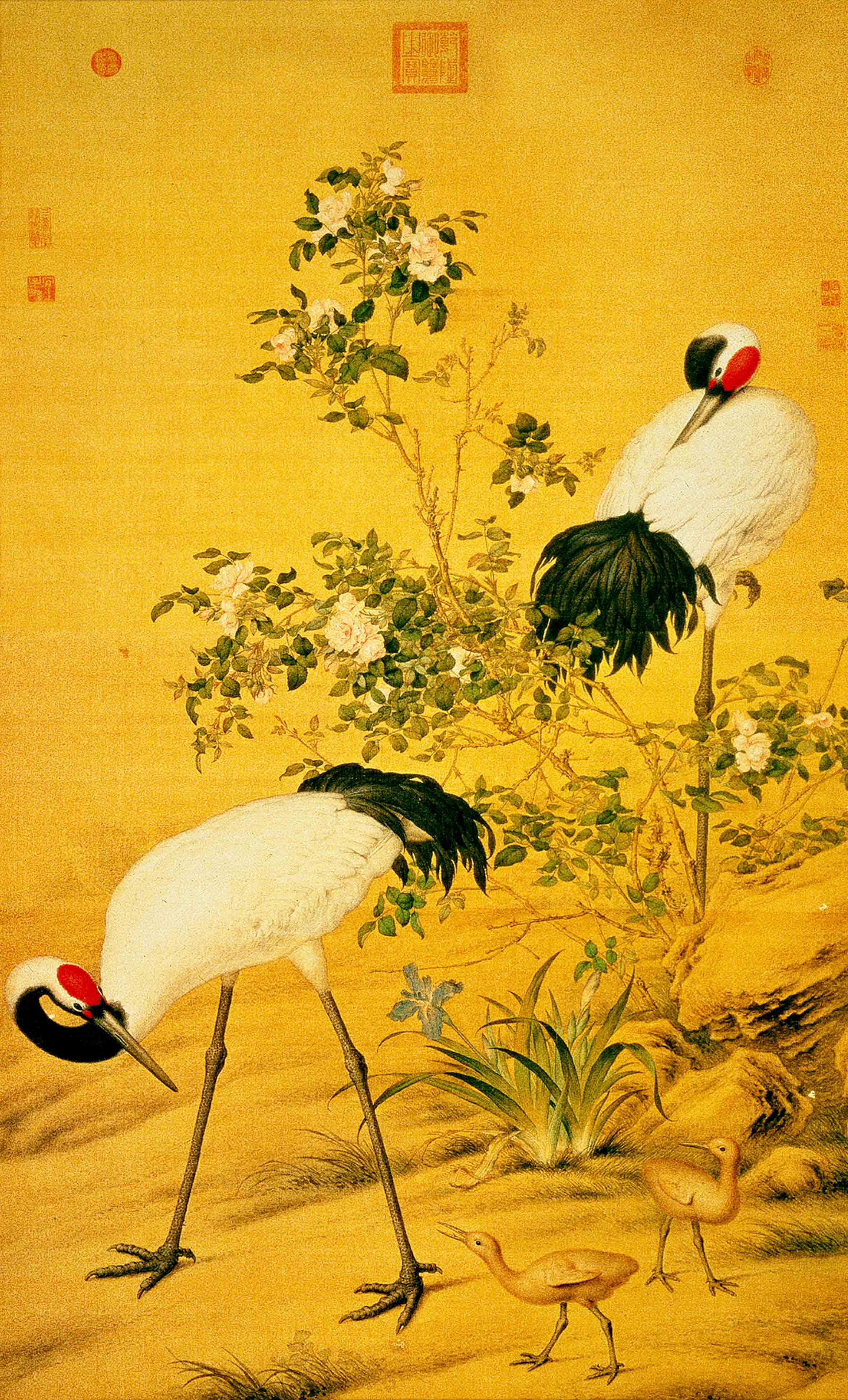 富甲-花陰雙鶴 畫心