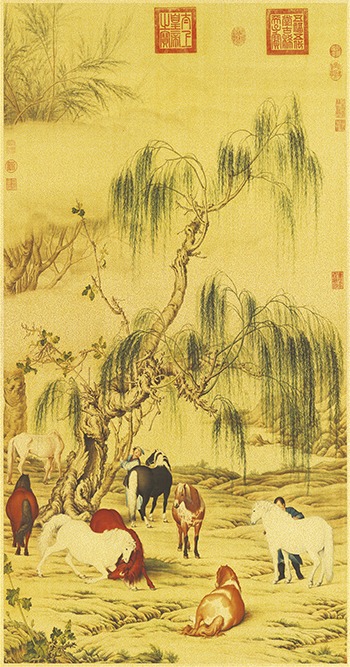 八駿圖畫心