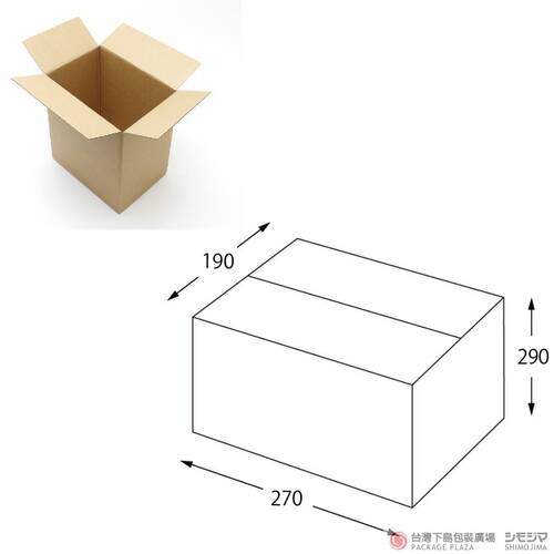 一體成型瓦楞紙箱／B5-290／20入示意圖