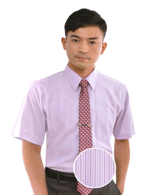 男襯衫 短袖襯衫 長袖襯衫 紫色條紋 <span>S-38 ＃P.44</span>示意圖