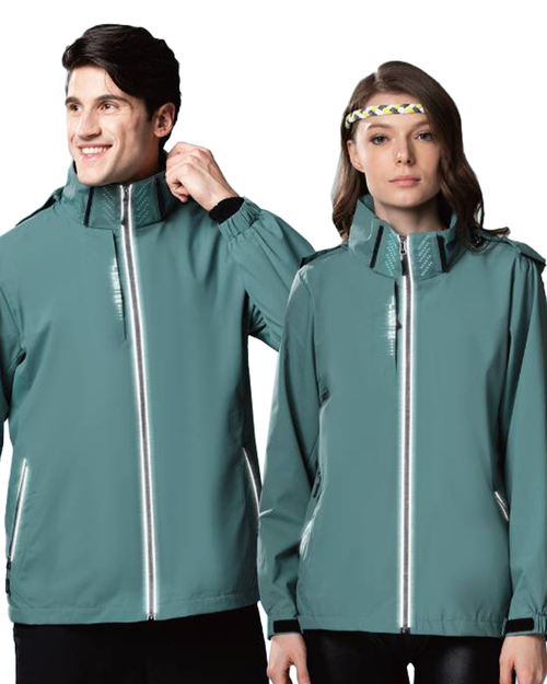 可拆帽彈性反光防風外套-霧綠 <span>11317</span>示意圖