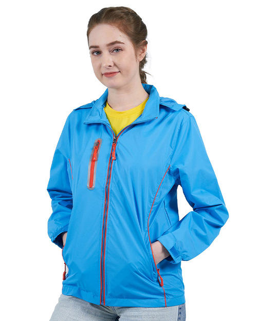 可拆帽斜紋輕量外套｜彩藍配亮橘｜<span>501-4</span>示意圖