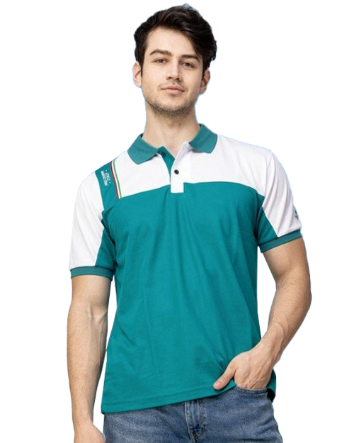 休閒POLO-細網眼排汗布-綠配白<span>男版PD-T72205</span>示意圖