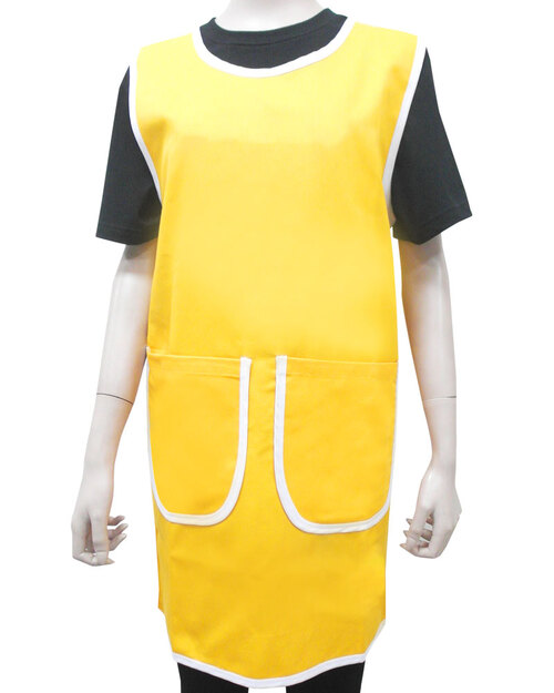 幼兒園老師圍裙/日式圍裙/訂製圍裙-桔黃<span>APCAN-A-00058</span>示意圖