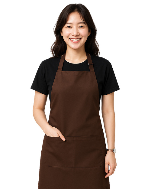 繞頸圍裙/職人圍裙/訂製圍裙-咖啡 <span>APCAN-C-00061</span>示意圖