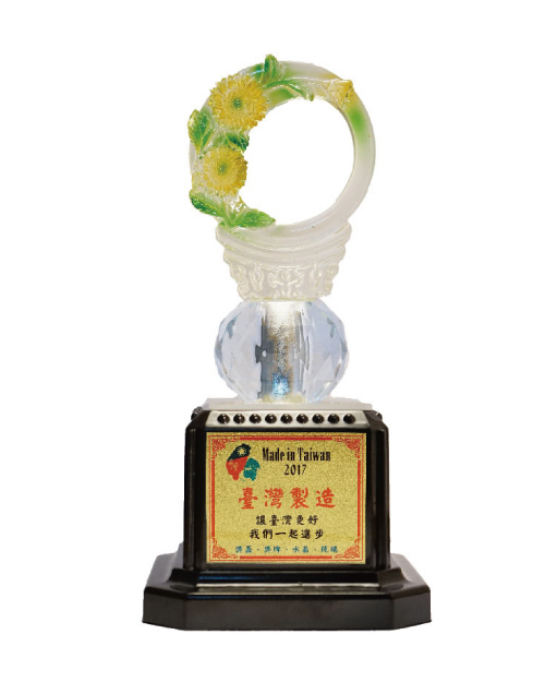 紀念獎座 水琉璃獎盃-花開富貴<span>CPL-009</span>示意圖