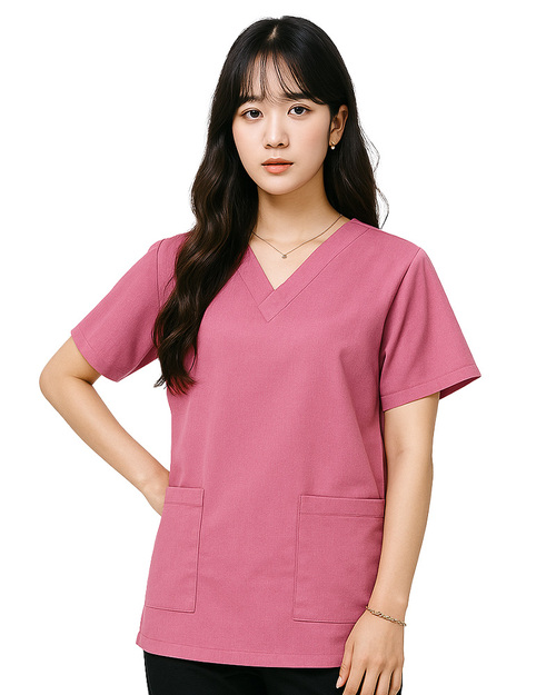 V領醫護服牙醫服手術服-玫紅<span>DOCA-A02-03</span>示意圖