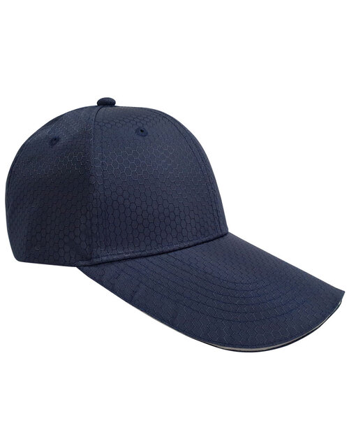 蜂網布六片帽夾反光條壓式銀釦-深藍<span>HRS-A3-02</span>示意圖