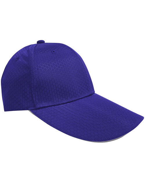 蜂網布六片帽夾反光條壓式銀釦-寶藍<span>HRS-A3-05</span>示意圖