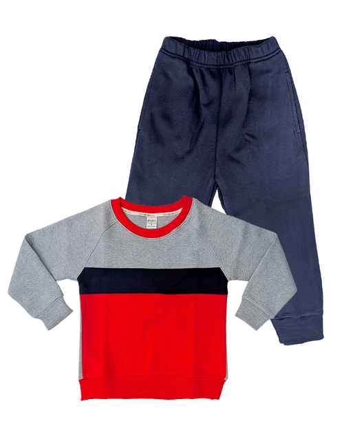 幼兒園運動服幼兒園制服-丈青配紅灰<span>KINDER-W-B06</span>示意圖