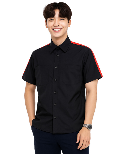 工作經理服｜短袖訂製款-黑紅｜<span>MAG-A23</span>示意圖