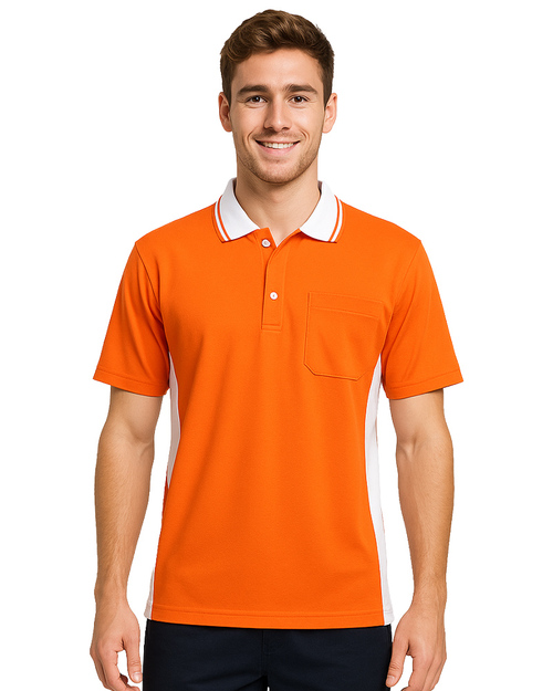 POLO衫訂製款｜短袖中性 桔接白｜<span>PCANB-P01-00475</span>示意圖