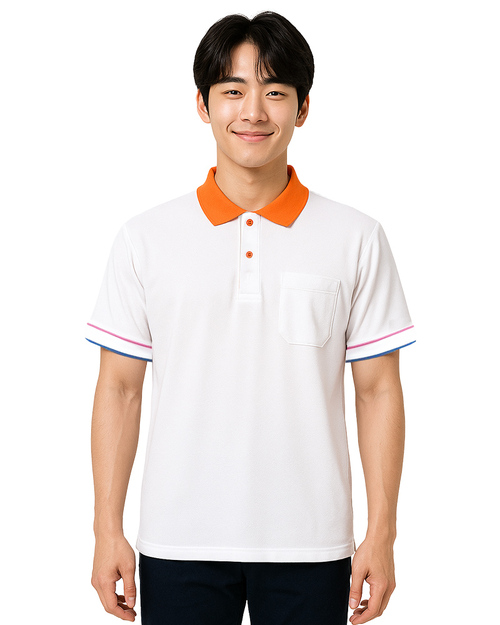 POLO衫訂製｜中性短袖｜桔領雙袖加出芽｜<span>PCANB-S01-00472</span>示意圖