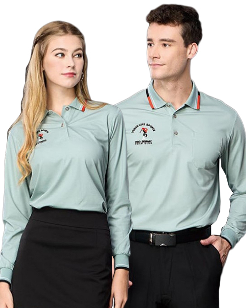 休閒POLO-天絲羅馬布-淺綠 <span>男版PD-L81093女版PD-L81094</span>示意圖