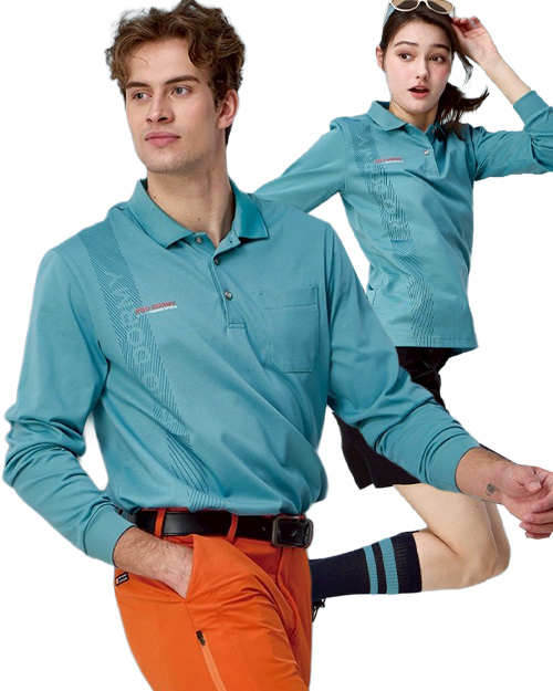 休閒POLO-冰沁棉透氣布-藍綠<span>男版PD-L81133女版PD-L81134</span>示意圖