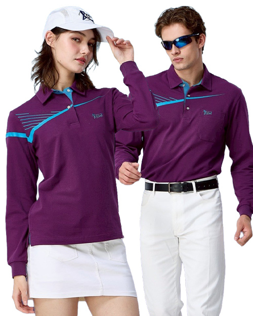 休閒POLO-奧黛爾棉拉架珠地布-紫<span>男版PD-L81135女版PD-L81136</span>示意圖