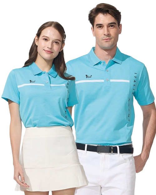 休閒POLO-TOP彈性排汗布-天藍 <span>男版PD-T24145女版PD-T24146</span>示意圖