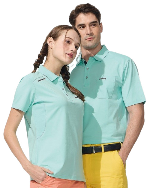 休閒POLO-索羅納平紋布-淺綠 <span>男版PD-T41119女版PD-T41120</span>示意圖