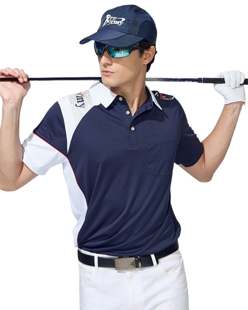 休閒POLO衫-細緻平紋雙面布-丈青配白｜<span>男版PD-T61043_女版PD-T61044</span>示意圖