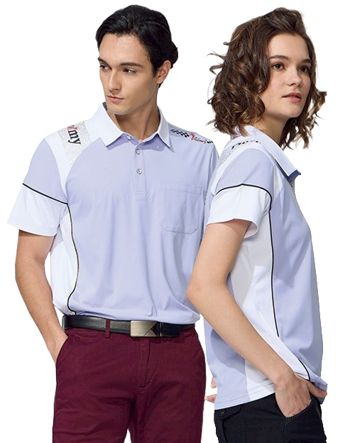 休閒POLO衫-細緻平紋雙面布-粉紫配白｜<span>男版PD-T61045_女版PD-T61046</span>示意圖