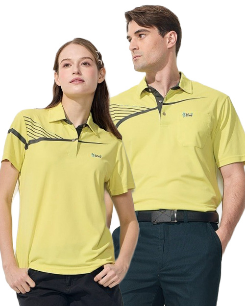 休閒POLO-冰感珠地布-黃 <span>男版PD-T81109女版PD-T81110</span>示意圖