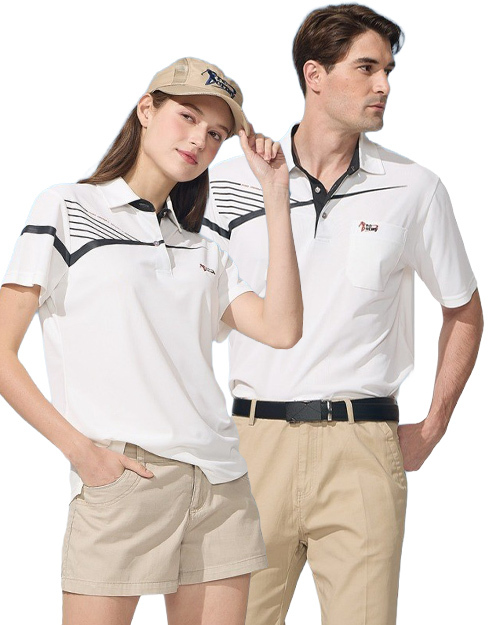 休閒POLO-冰感珠地布-白 <span>男版PD-T81111女版PD-T81112</span>示意圖