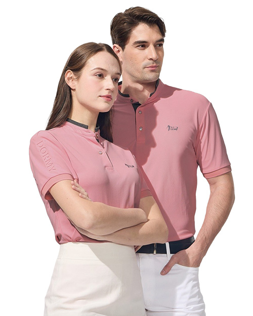 休閒POLO-冰感珠地布-粉 <span>男版PD-T81123女版PD-T81124</span>示意圖