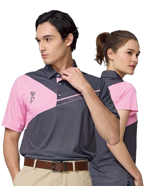 休閒POLO衫-精品彈力雙面布-灰配粉｜<span>男版PD-T81157_女版PD-T81158</span>示意圖