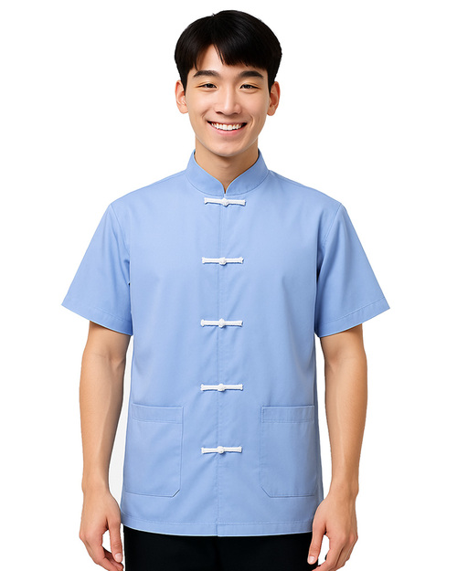 功夫裝/唐裝訂製 水藍<span>SHO-E01</span>示意圖