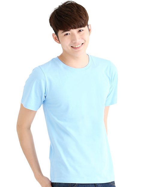 T恤純棉圓領短袖中性版-水藍<span>TC25B-A01-212</span>示意圖