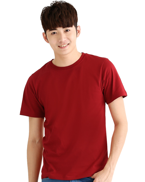 T恤純棉圓領短袖中性版-酒紅<span>TC25B-A01-219</span>示意圖