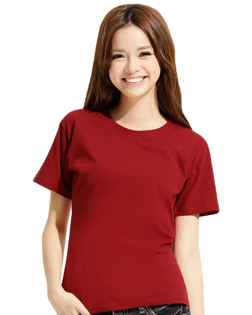 T恤純棉圓領短袖腰身版-酒紅<span>TC25G-A01-219</span>示意圖