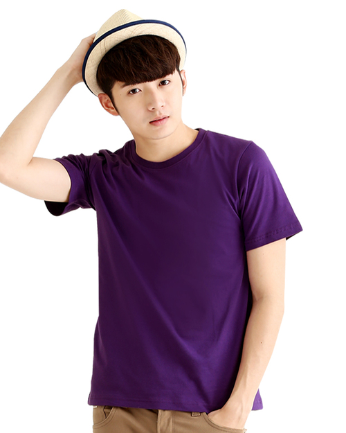 排汗衫單層排汗圓領短袖中性-紫色<span>THPB-A01-104</span>示意圖
