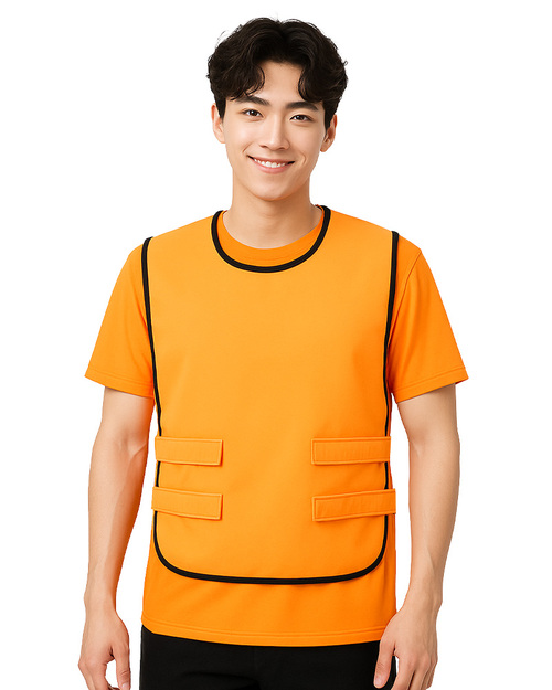 號碼背心｜魔鬼氈訂製款｜桔色｜<span>VCAN-A-05</span>示意圖