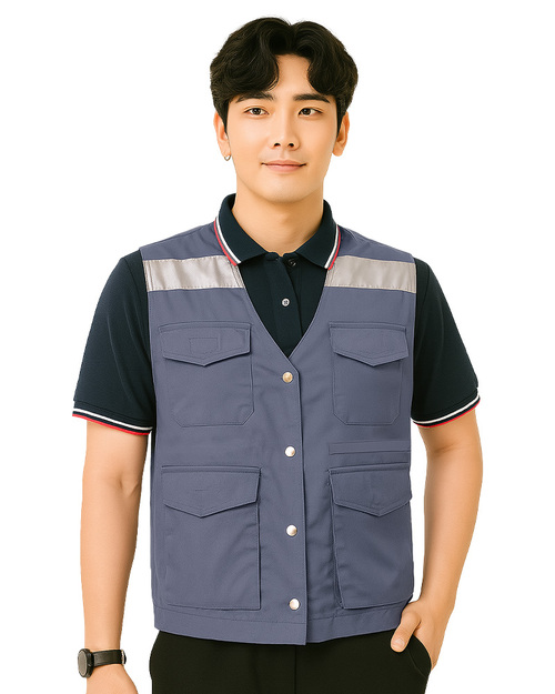 多口袋反光工作背心｜加內裡款｜<span>VCAN-C-08</span>示意圖