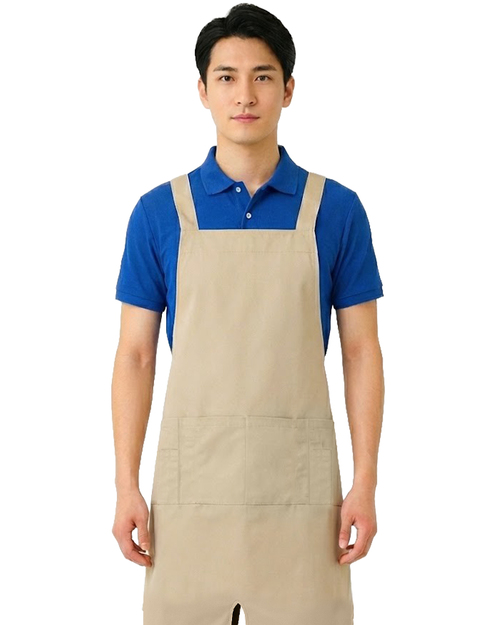 圍裙H型開叉款｜四大口袋加筆袋卡其色｜<span>APCAN-A-00083</span>示意圖