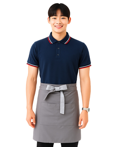 半截圍裙 灰色｜雙色綁繩｜<span>APCAN-B-00065</span>示意圖