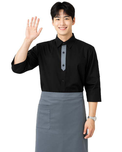 半截圍裙 餐廳圍裙訂製圍裙-灰色｜<span>APCAN-B-00066</span>示意圖