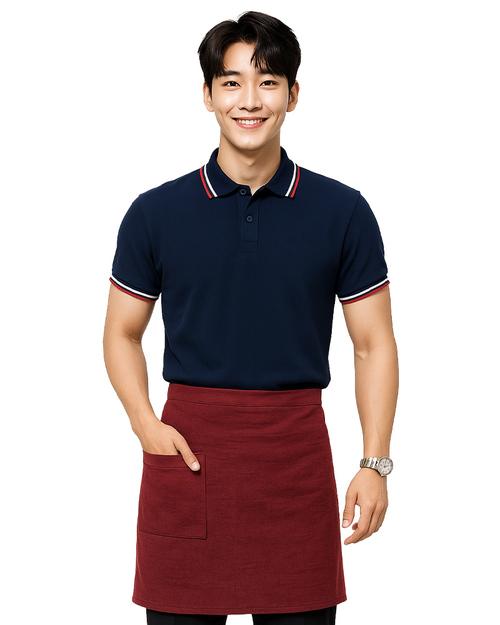 半截圍裙 酒紅｜厚雙層棉布｜<span>APCAN-B-00065</span>示意圖