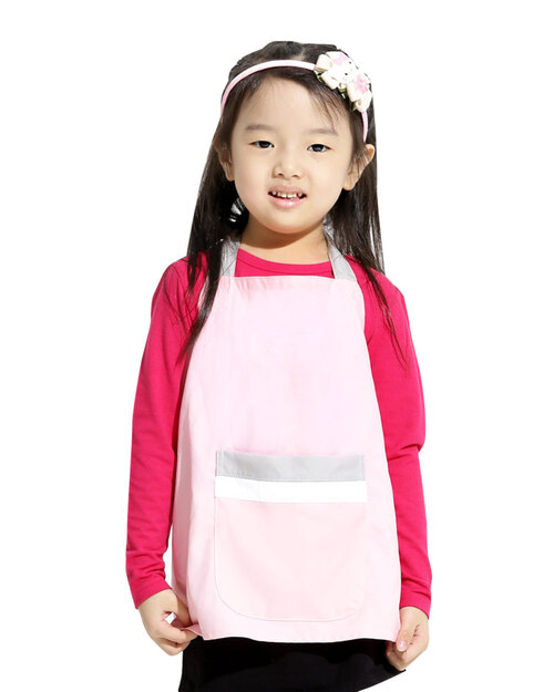 兒童才藝圍裙訂製款-粉紅配白灰<span>APCAN-C-00051</span>示意圖