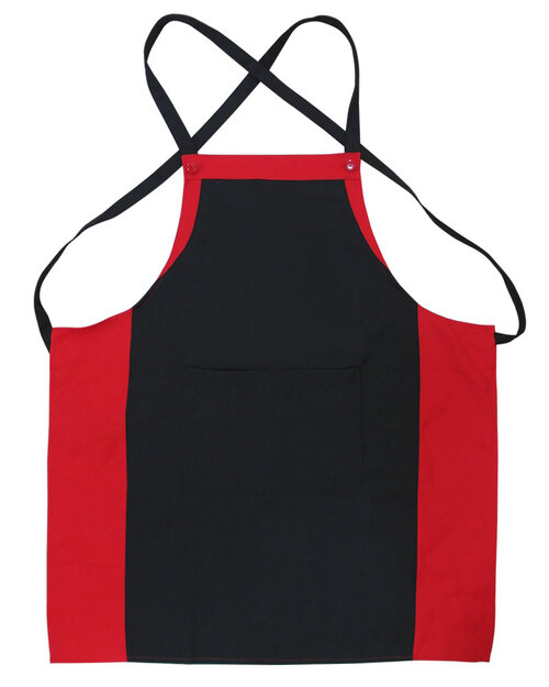 餐飲店圍裙/背後交叉/訂製圍裙-紅配黑<span>APCAN-X-00030</span>示意圖