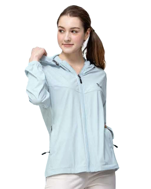 女版超彈冰絲連帽防曬外套-淺藍 <span>PD-S33714</span>示意圖