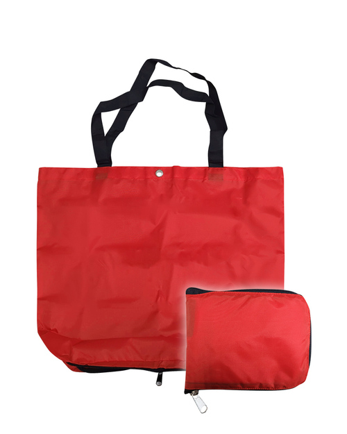 收納式環保袋-拉鍊款 紅色<span>BAG-SPF01</span>示意圖