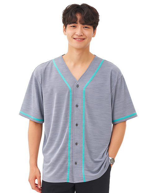 棒球服訂製-條感灰｜ <span>BAL-A07</span>示意圖