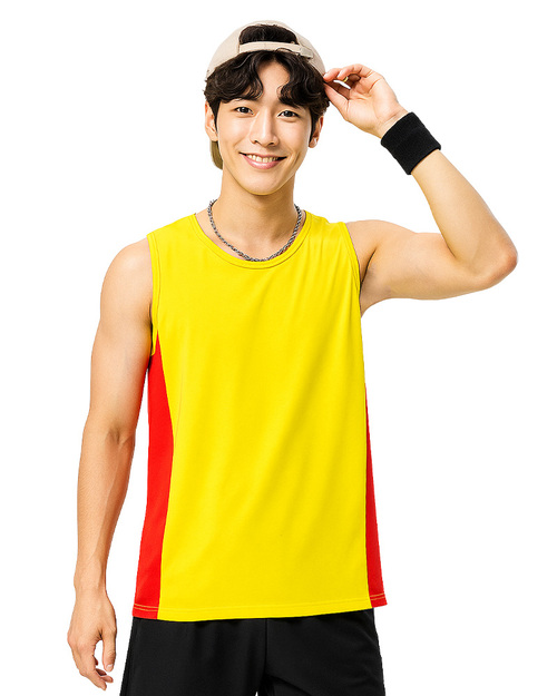 籃球背心｜訂製 黃配紅｜<span>BAS-A08</span>示意圖
