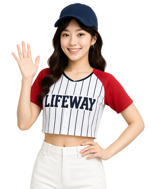 棒球服女短版啦啦隊服 訂製款 紅白黑 <span>baseball-GLS2-01</span>示意圖
