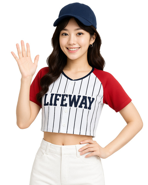 棒球服女短版啦啦隊服 訂製款 紅白黑 <span>baseball-GLS2-01</span>示意圖