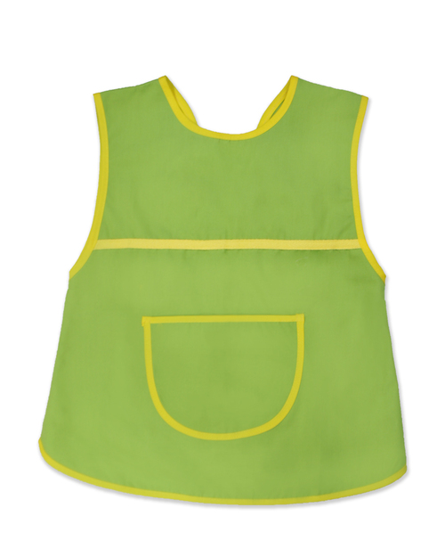 幼兒園圍兜 無袖 訂製款 螢光綠滾黃<span>BIC-00-07</span>示意圖