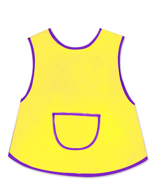 幼兒園圍兜 無袖 訂製款 黃滾紫<span>BIC-00-10</span>示意圖