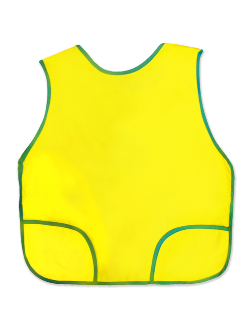 幼兒園圍兜 無袖 訂製款 黃滾綠<span>BIC-03-12</span>示意圖